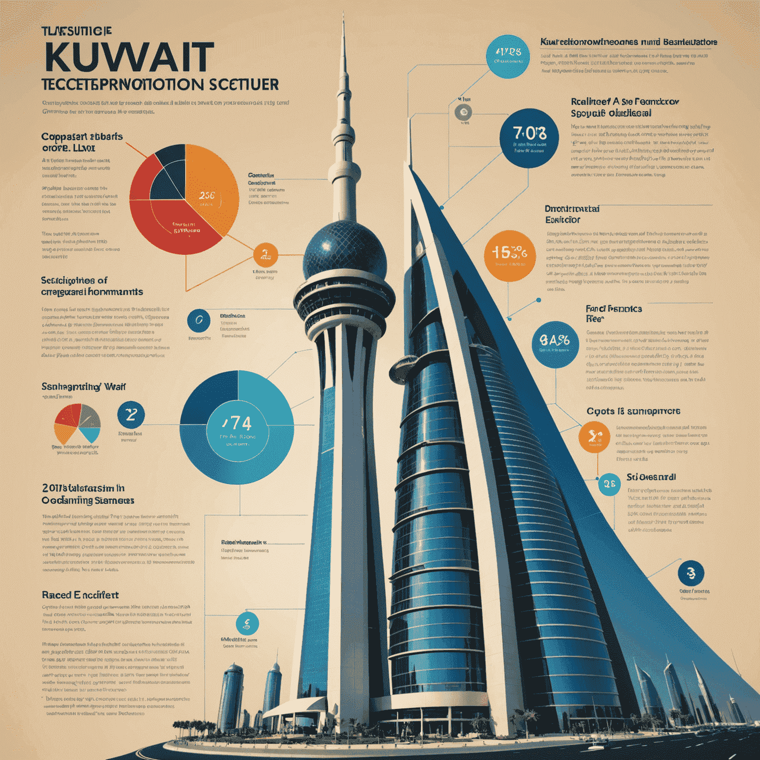 Infographic showing recent changes and developments in Kuwait's telecommunications sector